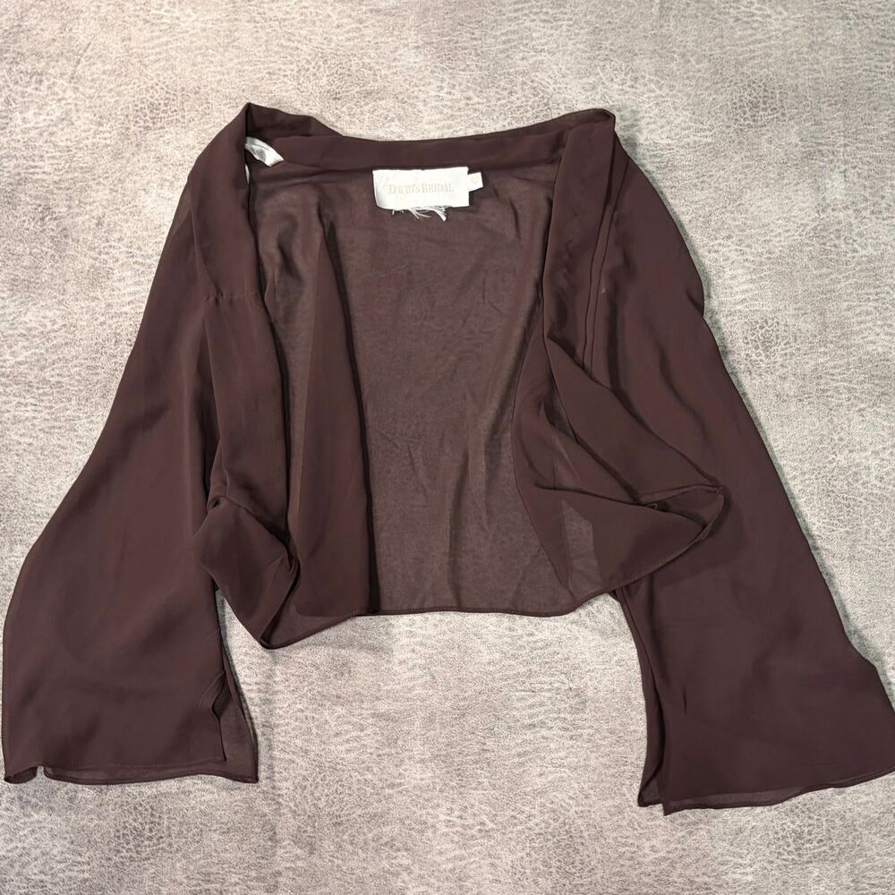 Brown Vintage Mesh Sheer Bolero